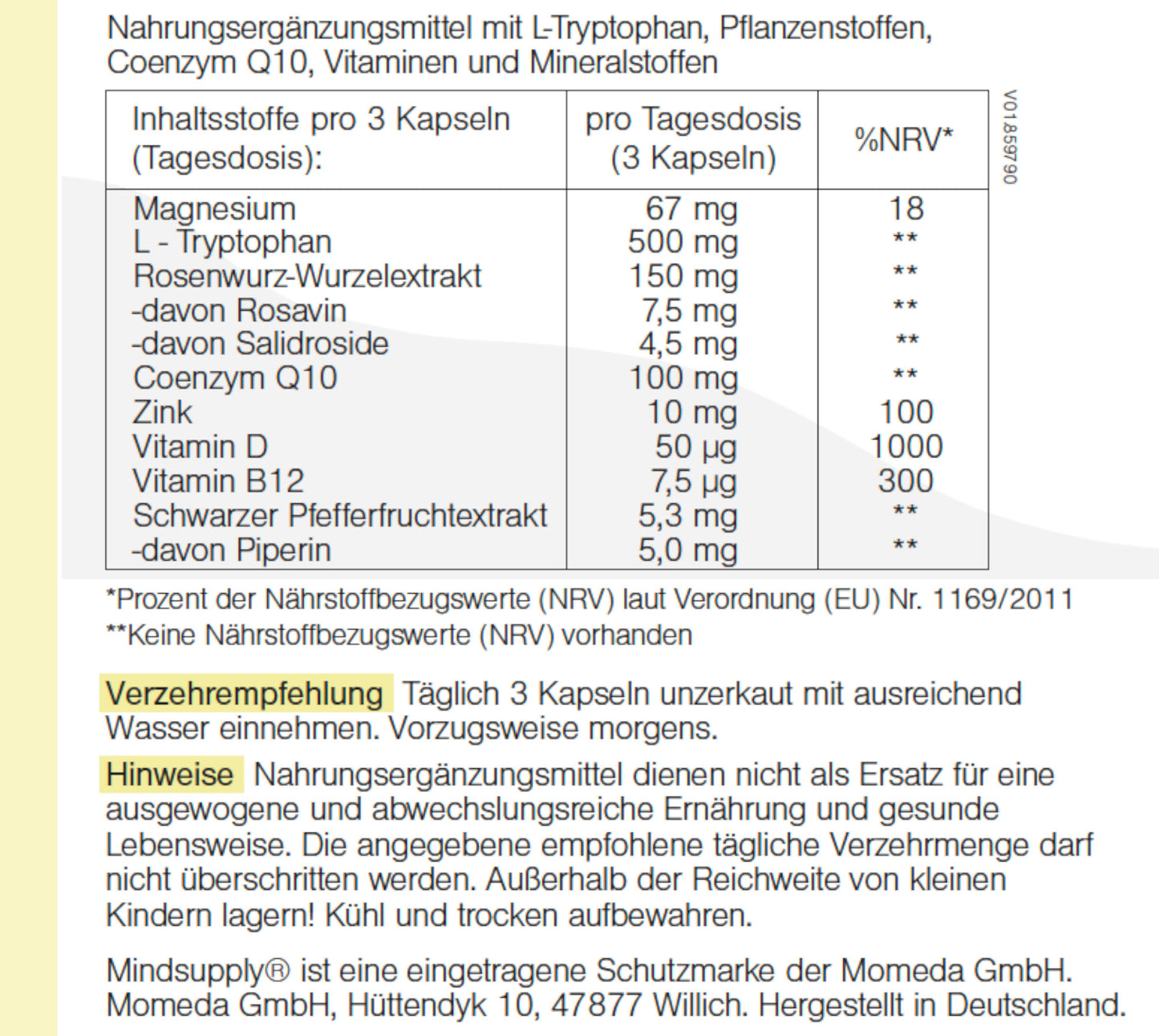 Inhaltsstoffe und Verzehrempfehlung des Nahrungsergänzungsmittels 08:Mood main